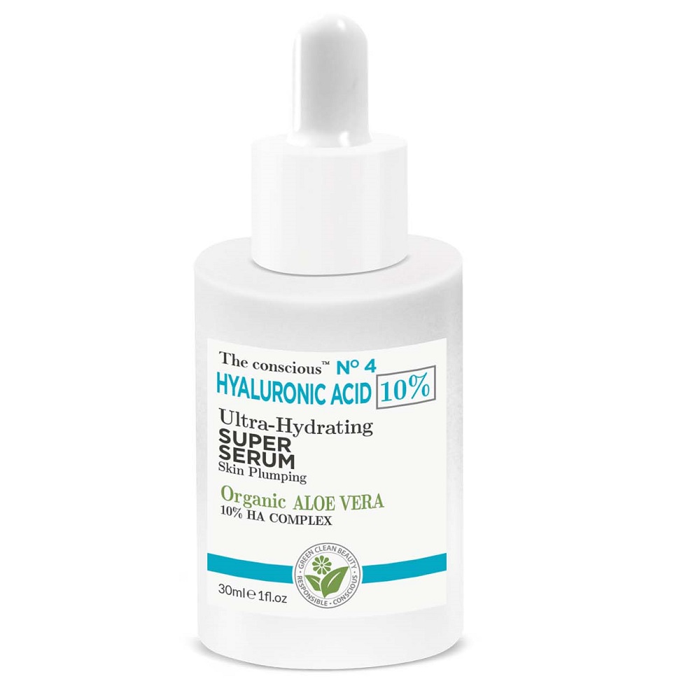 The Conscious, ultrahydratačné sérum na tvár s kyselinou hyalurónovou a organickým aloe vera 30ml