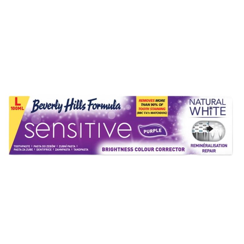 Natural White Sensitive Purple Zubná Pasta Bieliaca Zubná Pasta Pre Precitlivené Zuby 100 Ml