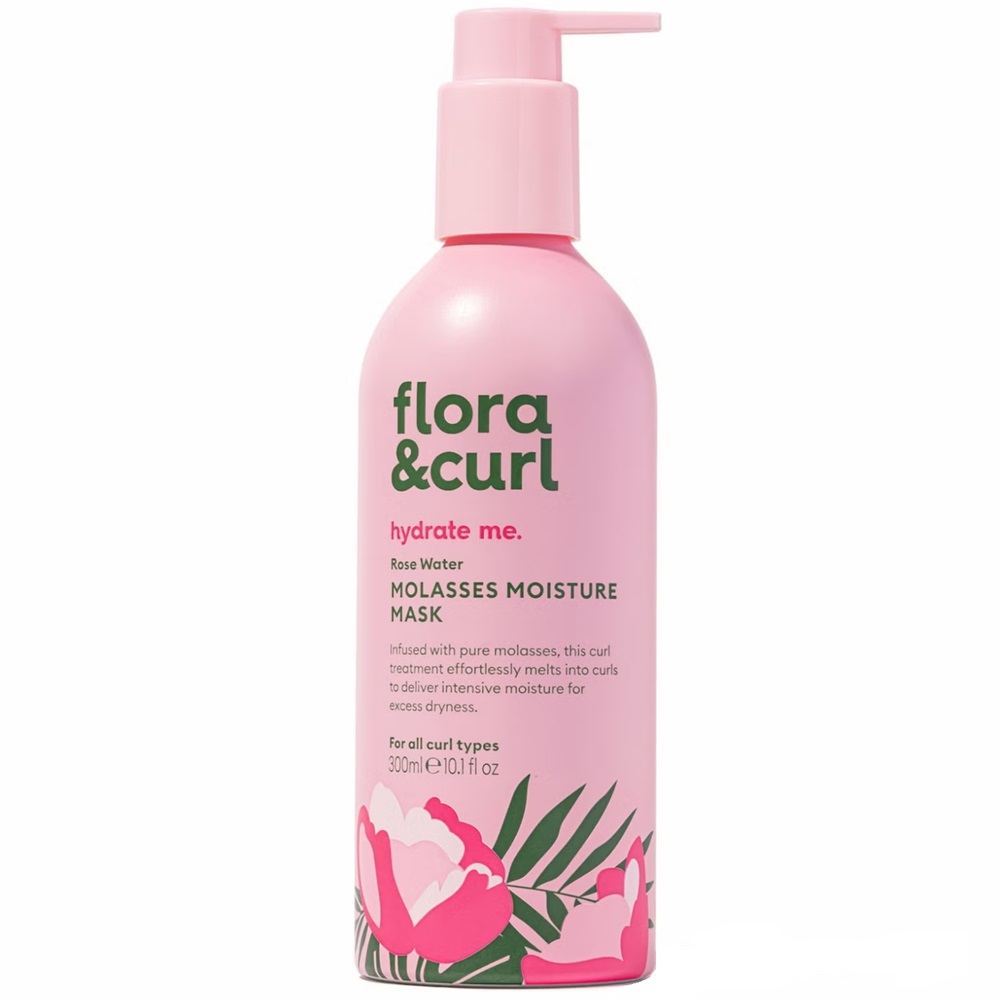 Flora &amp; Curl Růžová voda s melasou Hydratační maska pro kudrnaté vlasy 300 ml