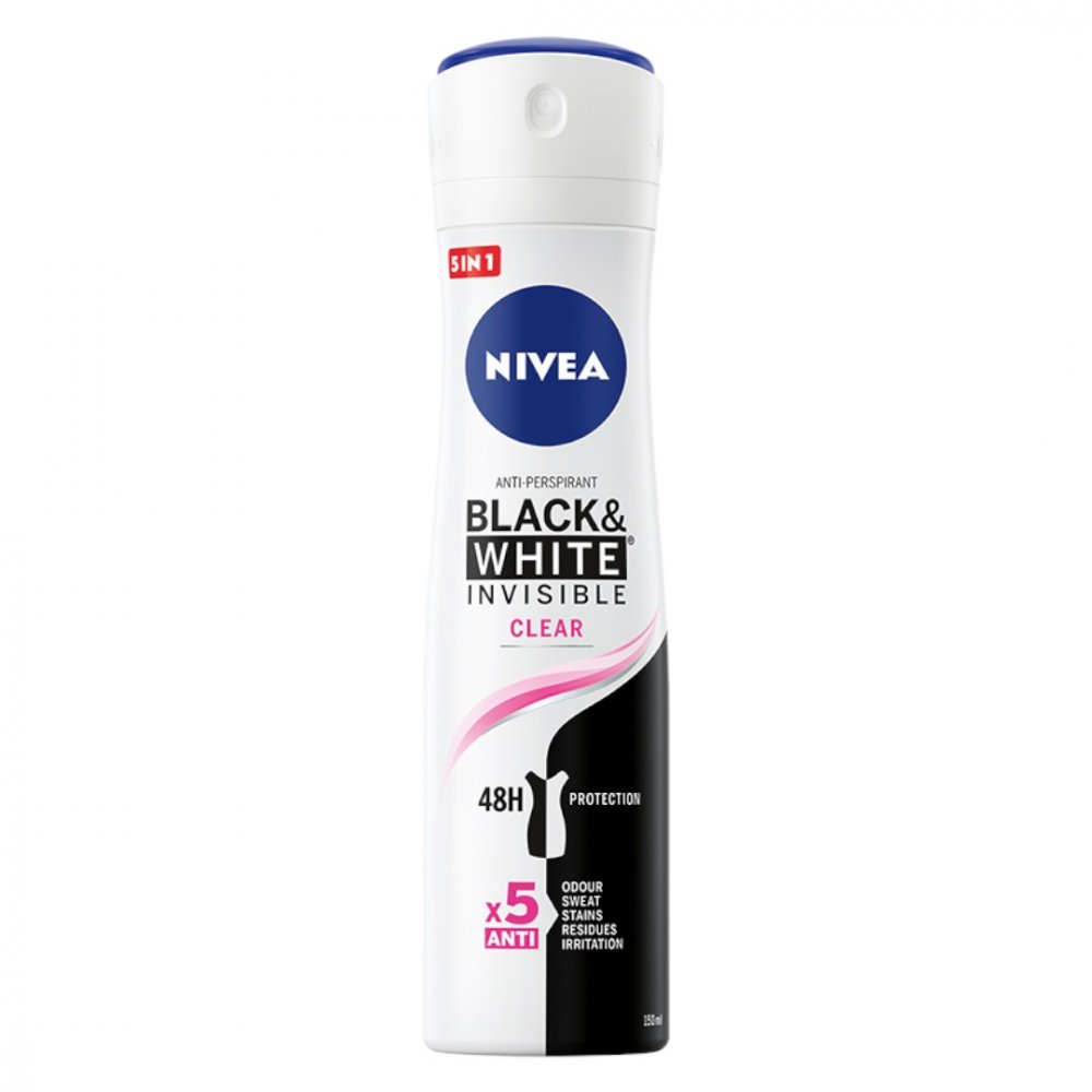 Black&White Invisible Clear Antyperspirant Spray