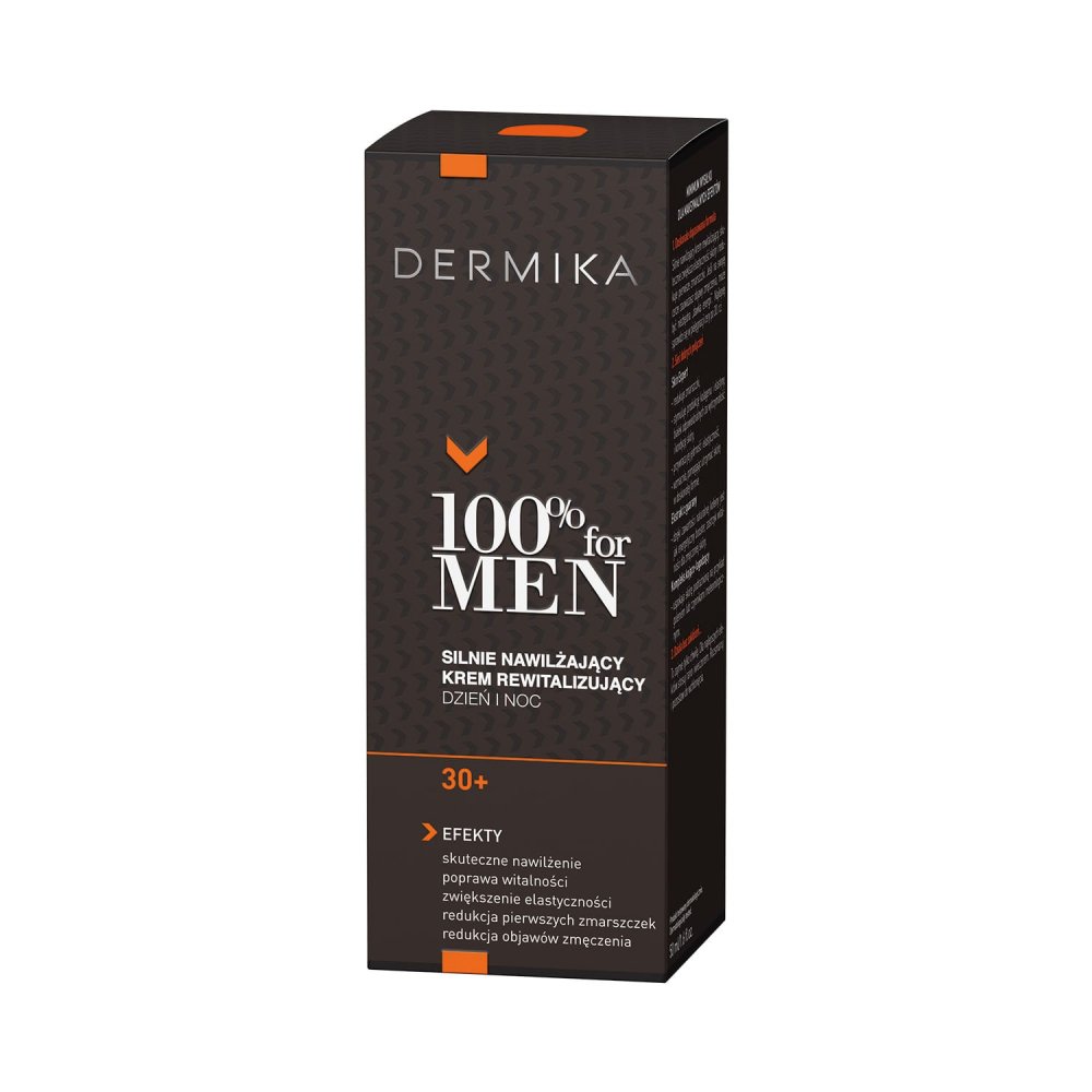 100% For Men Cream 30+ Silnie Nawilżający Krem Rewitalizujący Na Dzień I Na Noc