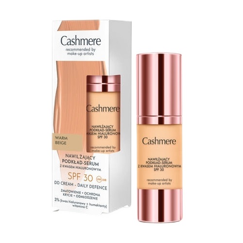 Cashmere, Hydratačný podkladový krém-sérum s kyselinou hyalurónovou SPF30 03 Warm Beige 30ml