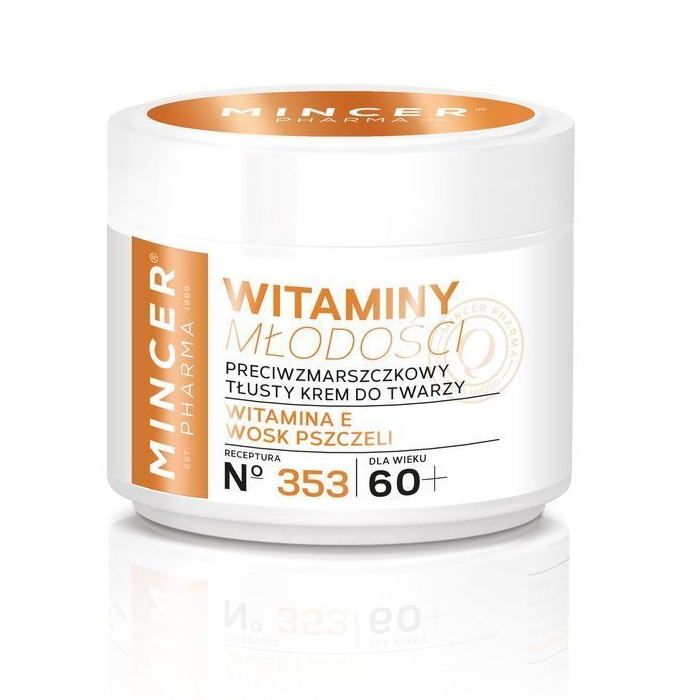 Mincer Pharma, Vitamíny mladosti 60+ krém proti vráskam na mastnú tvár č. 353 50ml