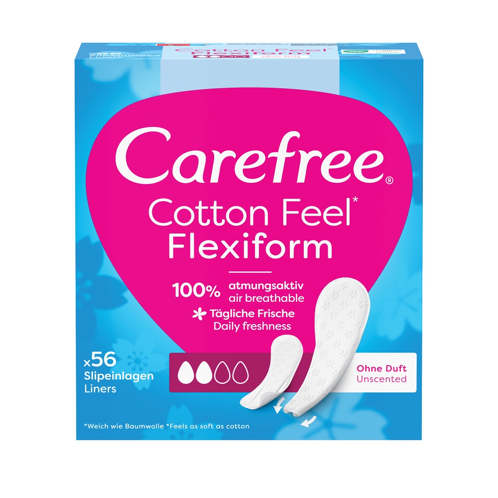 Cotton Feel Flexiform Wkładki Higieniczne Nieperfumowane 56szt
