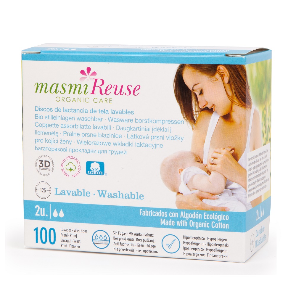 _Reuse Organic Care Opakovane Použiteľné Prsné Vložky Z Organickej Bavlny 2ks.
