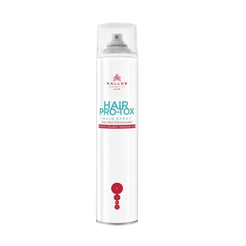 Kallos KJMN lak pre suché a poškodené vlasy (Hair Botox Hair Spray with Keratin, Collagen and Hyaluronic Acid) 400 ml