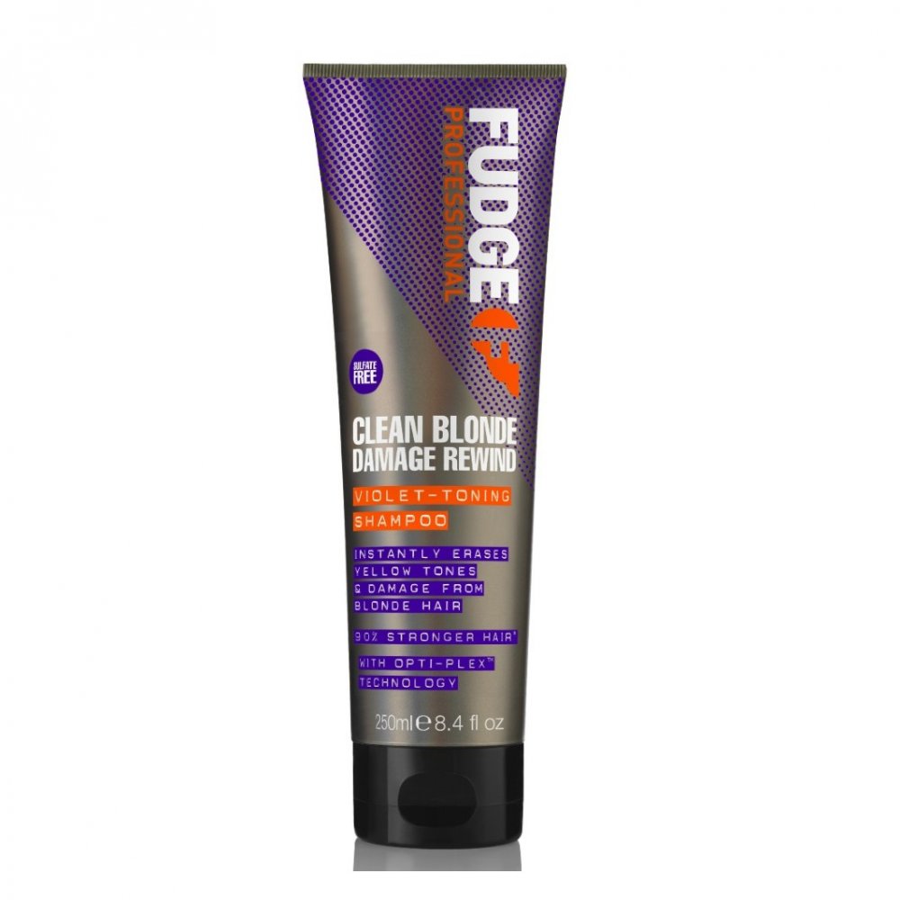 Fudge, Clean Blonde Damage Rewind Fialový tónovací šampón na obnovu a tónovanie blond vlasov 250 ml
