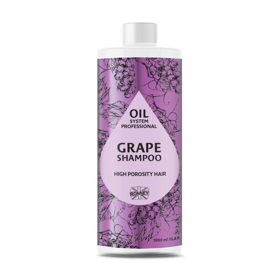 Ronney, Professional Oil System Šampón na vlasy s vysokou pórovitosťou Grape 1000ml