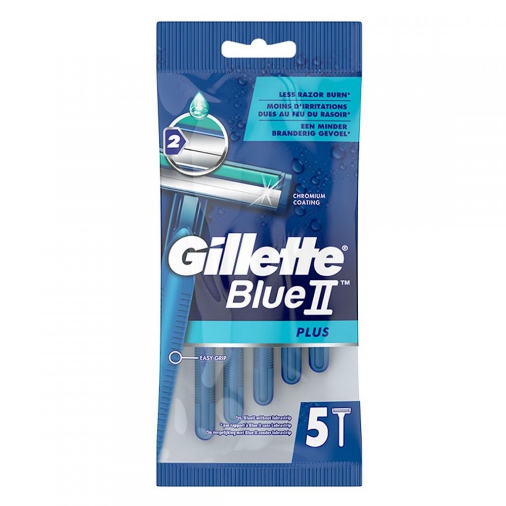 Blue II Plus Disposable Razors, 5-Pack