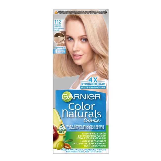 Garnier, Color Naturals Krémová barva na vlasy 112 Arctic Silver Blonde