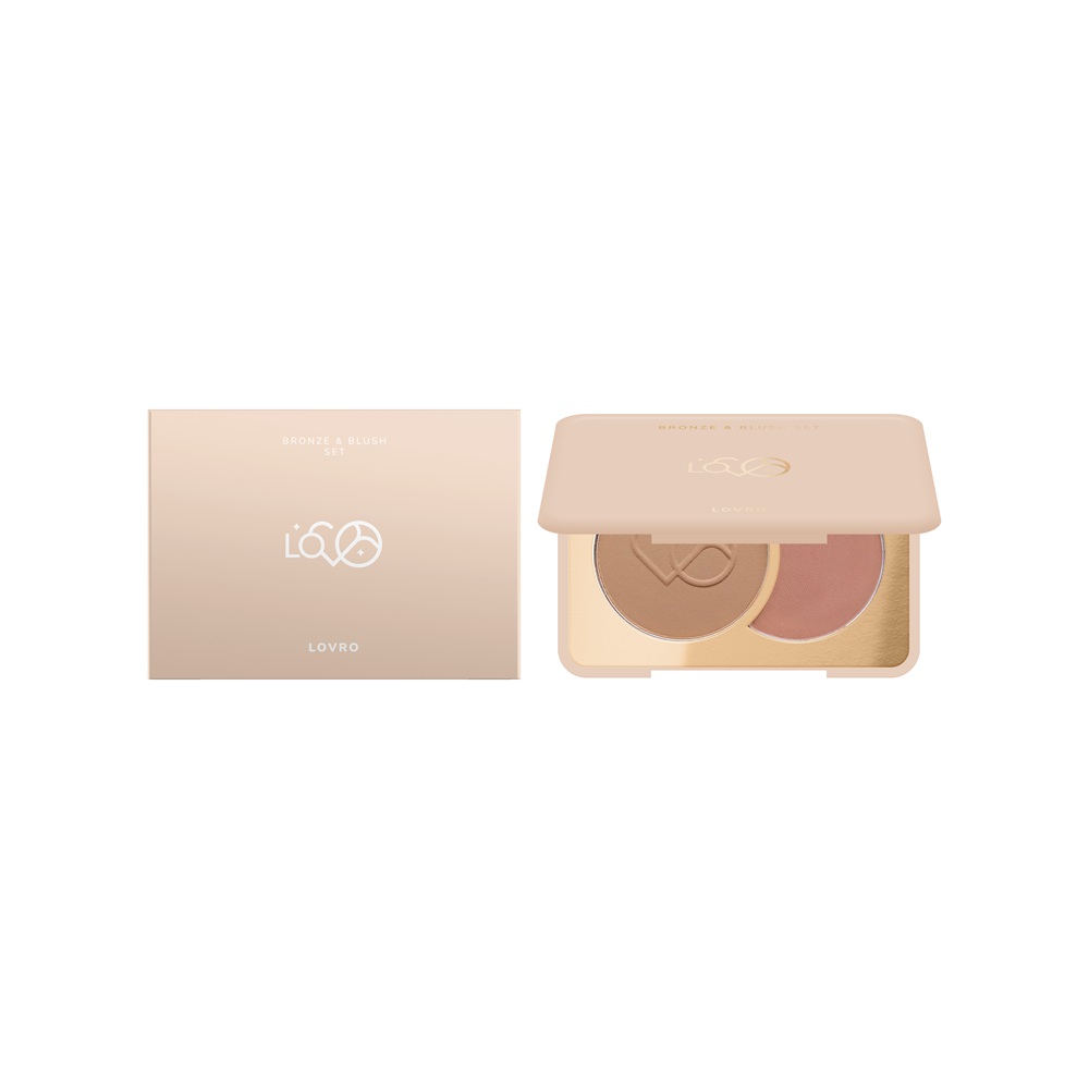 Bronze & Blush Set Prasowany Bronzer I Róż Do Modelowania Twarzy
