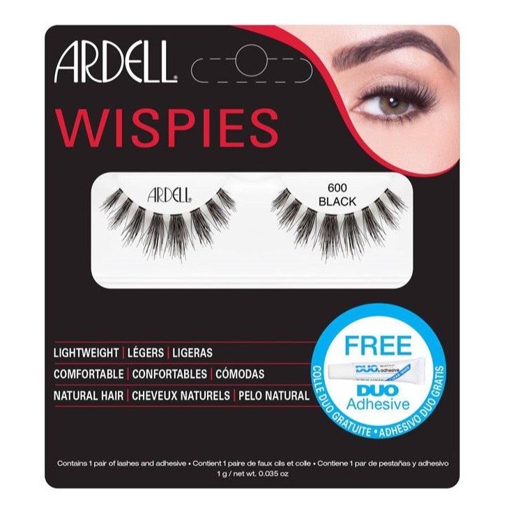 Ardell, Wispies 600 1 pár umělých řas černé barvy + lepidlo