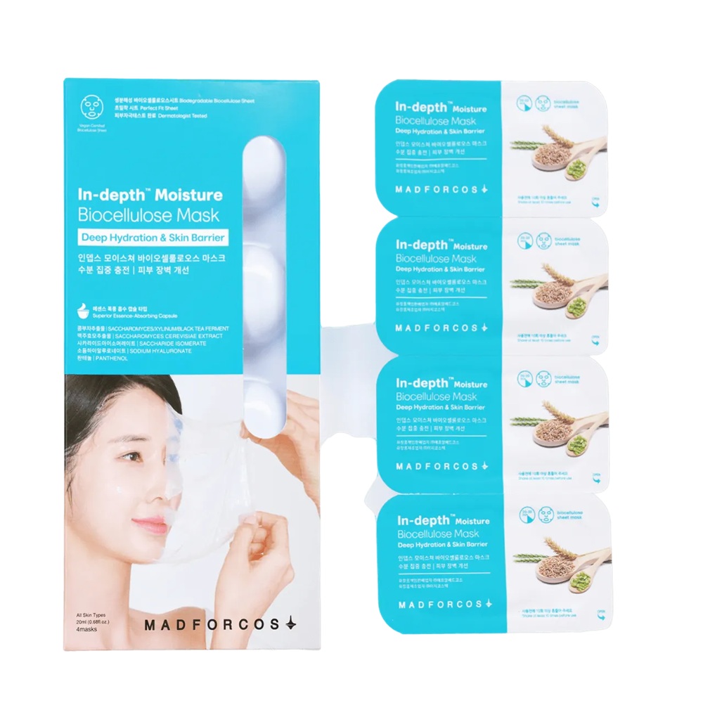 In-Depth Moisture Biocelulózová Maska Hydratačná Maska Na Tvár 4x20ml