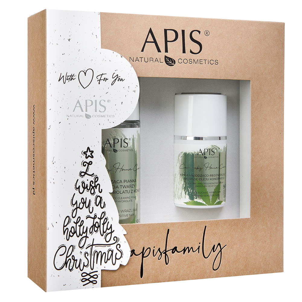 Apis Natural Cosmetics Cannabis Home Care Cannabis Home Care čistiaca pena na tvár 150 ml + Cannabis Home Care upokojujúci a regeneračný krém 50 ml