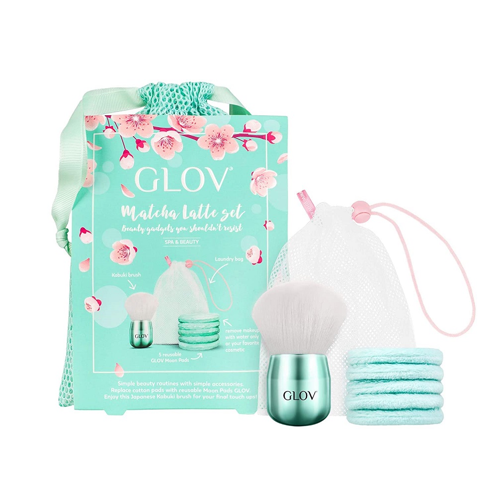 Matcha Latte Zestaw Moon Pads Waciki Do Demakijażu 5szt + Kabuki Brush Pędzel Do Makija…