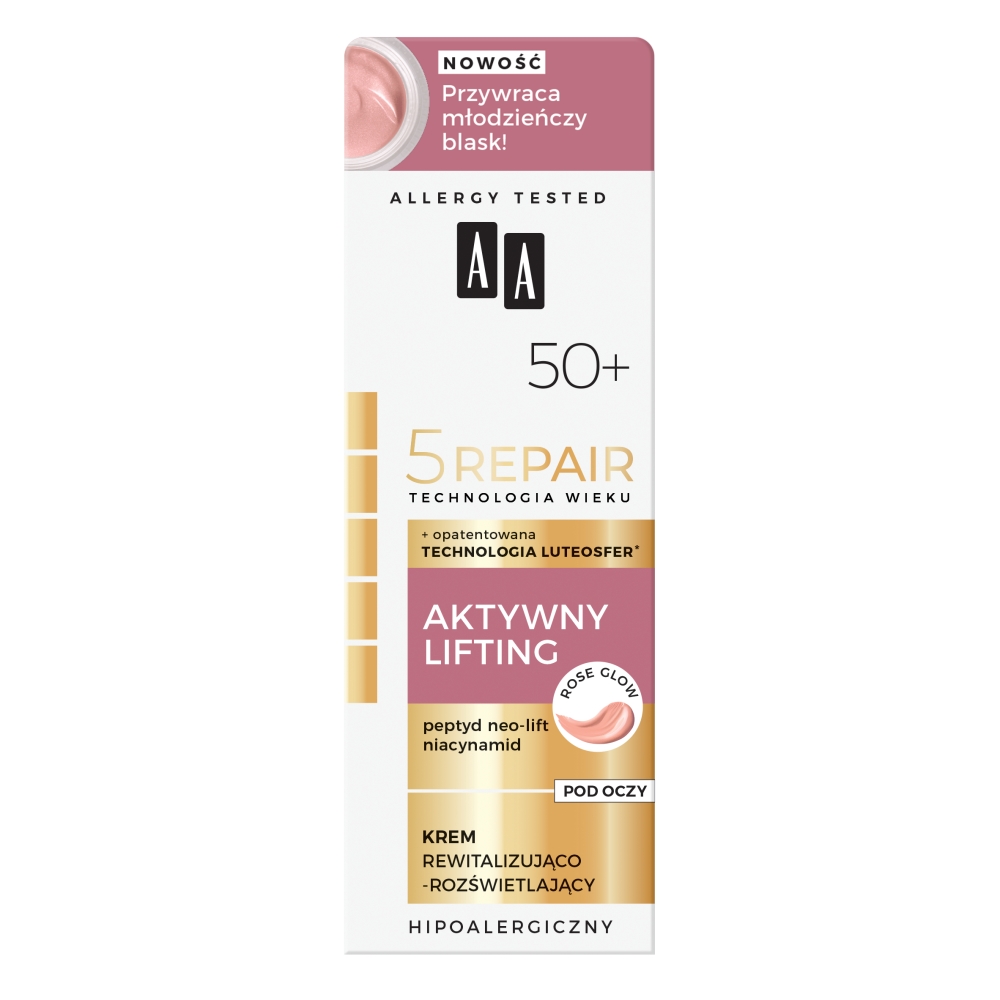 AA, Age Technology 5Repair 50+ Active Lifting revitalizačný a rozjasňujúci očný krém 15 ml