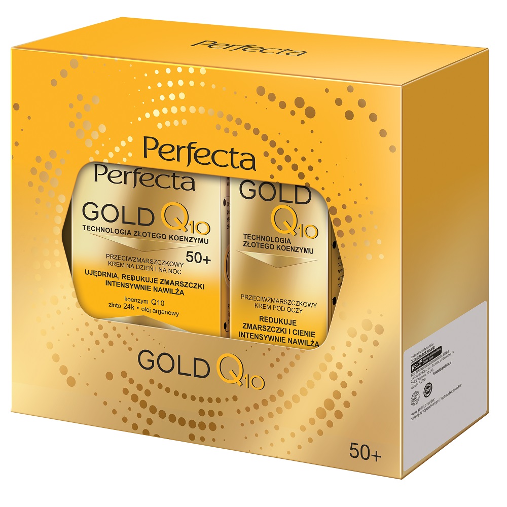 Perfecta Gold Q10 krém proti vráskam 50+ 50ml + očný krém proti vráskam 15ml
