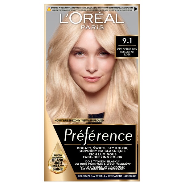 Preference Farba Do Włosów 9.1 Jasny Popielaty Blond