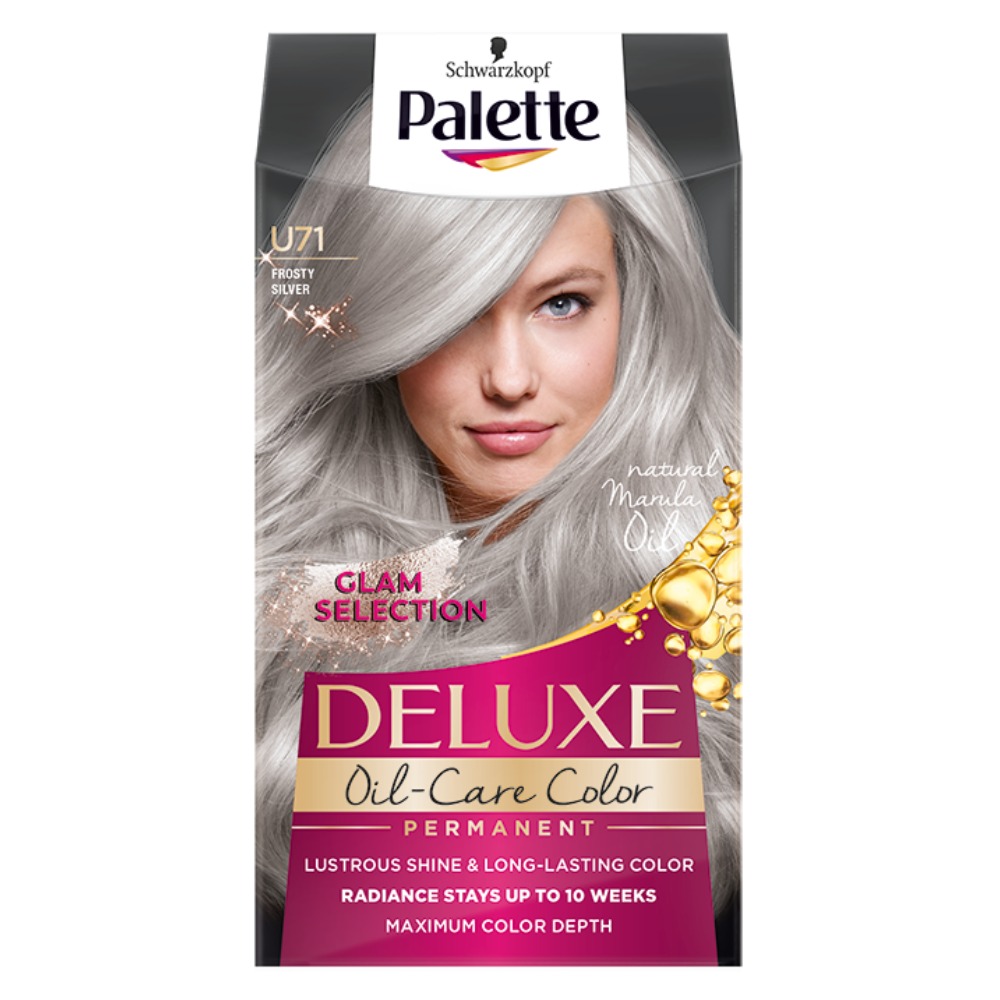 Deluxe Oil-Care Color Farba Do Włosów Trwale Koloryzująca Z Mikroolejkami U71 Mroźne Srebro