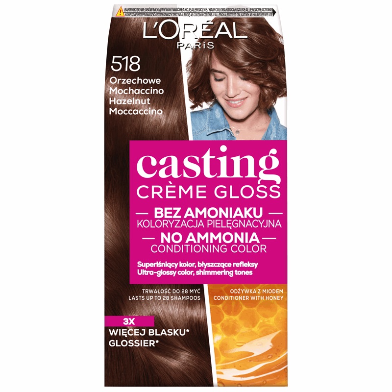 L'Oréal Paris, Casting Creme Gloss farba na vlasy 518 Walnut Mochaccino