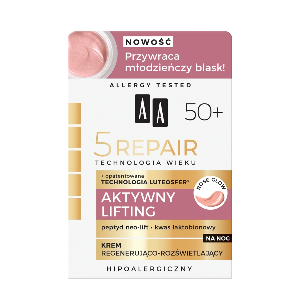 AA Age Technology 5Repair 50+ Active Lifting nočný krém 50 ml