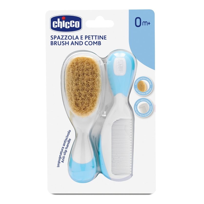 Brush And Comb Zestaw Szczotka Z Naturalnego Włosia + Grzebyk 0m+ Różowy 2