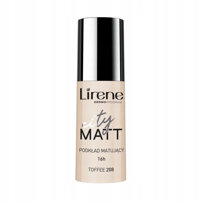 Lirene City Matt zmatňujúci fluidný make-up s vyhladzujúcim efektom 16 h with Vitamin C&E 208 Toffee 30 ml