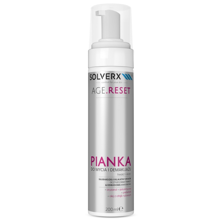 SOLVERX, Pena na umývanie tváre a odstraňovanie make-upu Age Reset 200 ml