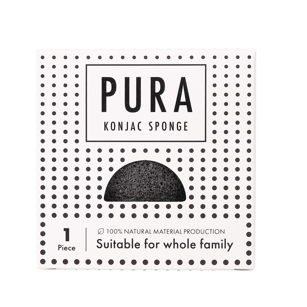 Pura Konjac Sponge Houba Na Mytí Obličeje čErná