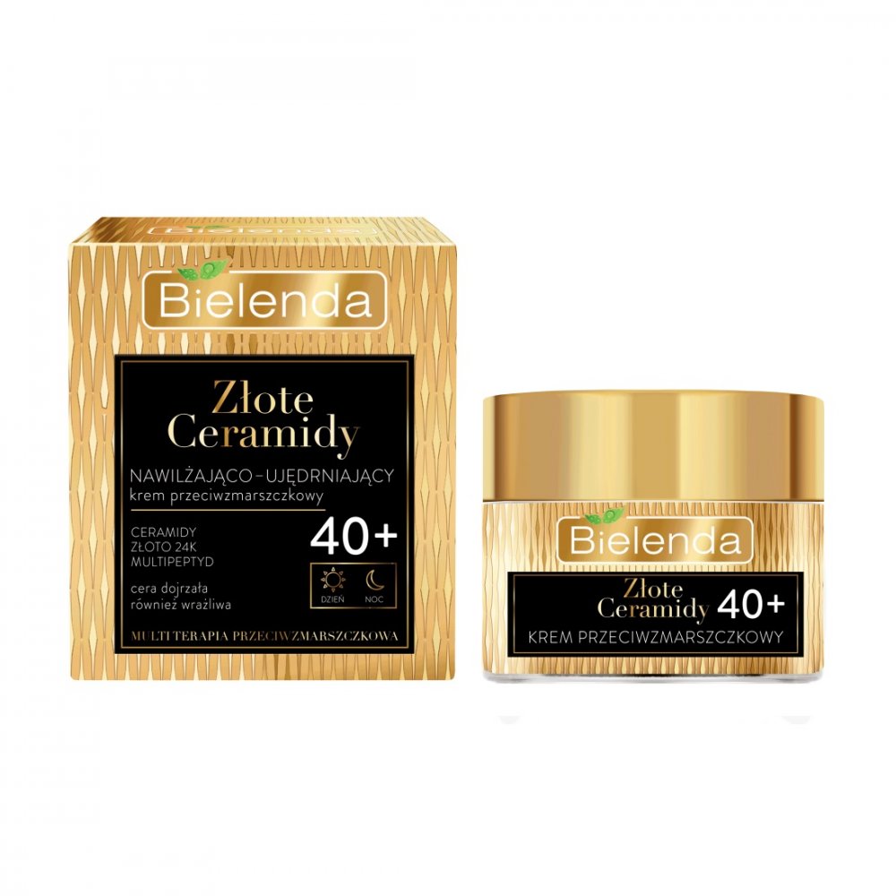 Bielenda Golden Ceramides hydratačno spevňujúci pleťový krém proti vráskam 40+ deň/noc 50 ml
