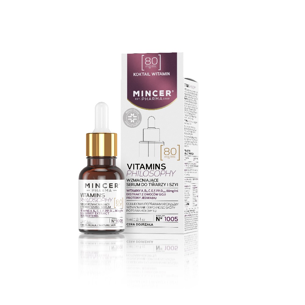Mincer Pharma, Vitamíny Filozofické posilňujúce sérum na tvár a krk č. 1005 15ml