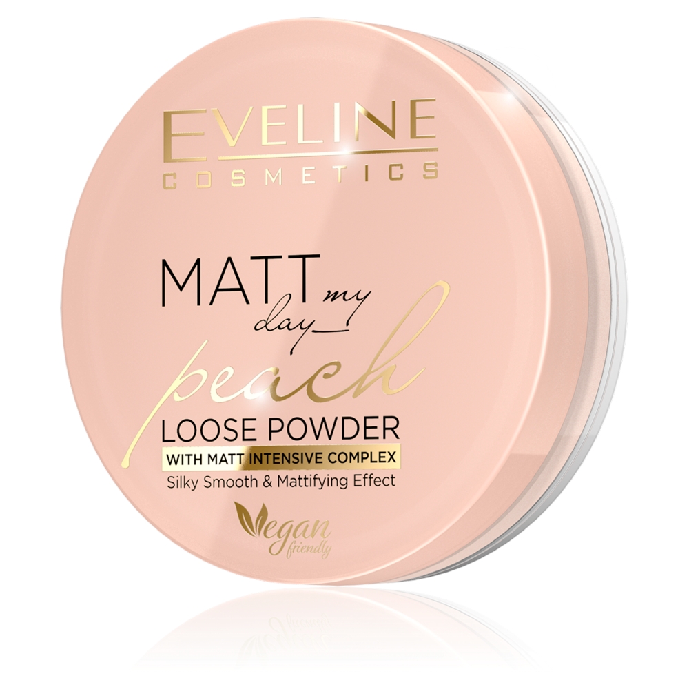 Eveline Cosmetics, Matt My Day Peach Loose Powder vyhladzujúci a zmatňujúci púder na tvár 6g