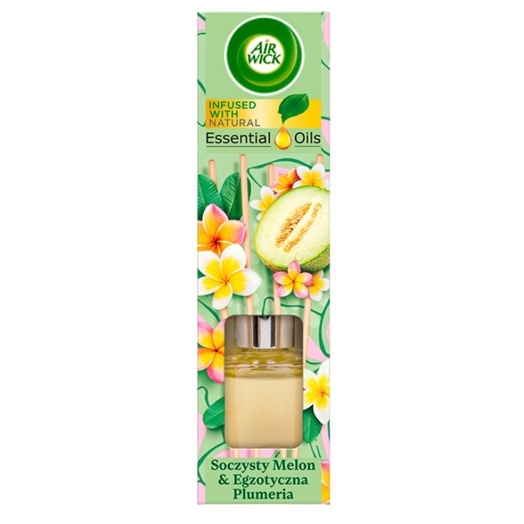 Air Wick, Vonné tyčinky s esenciálnymi olejmi Juicy Melon a Exotic Plumeria 40ml