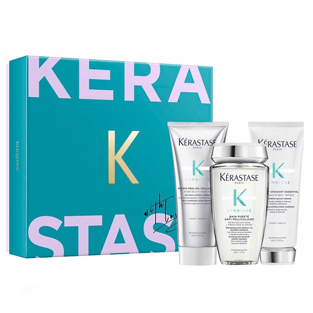 KÉRASTASE Symbiose Šampón 250 ml + kondicionér 200 ml + peeling 200 ml