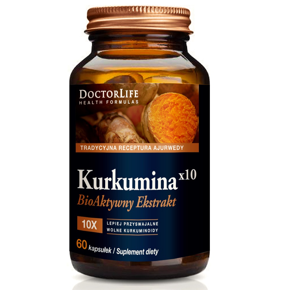 Kurkumina X10 Bioaktywny Ekstrakt Suplement Diety 60 Kapsułek