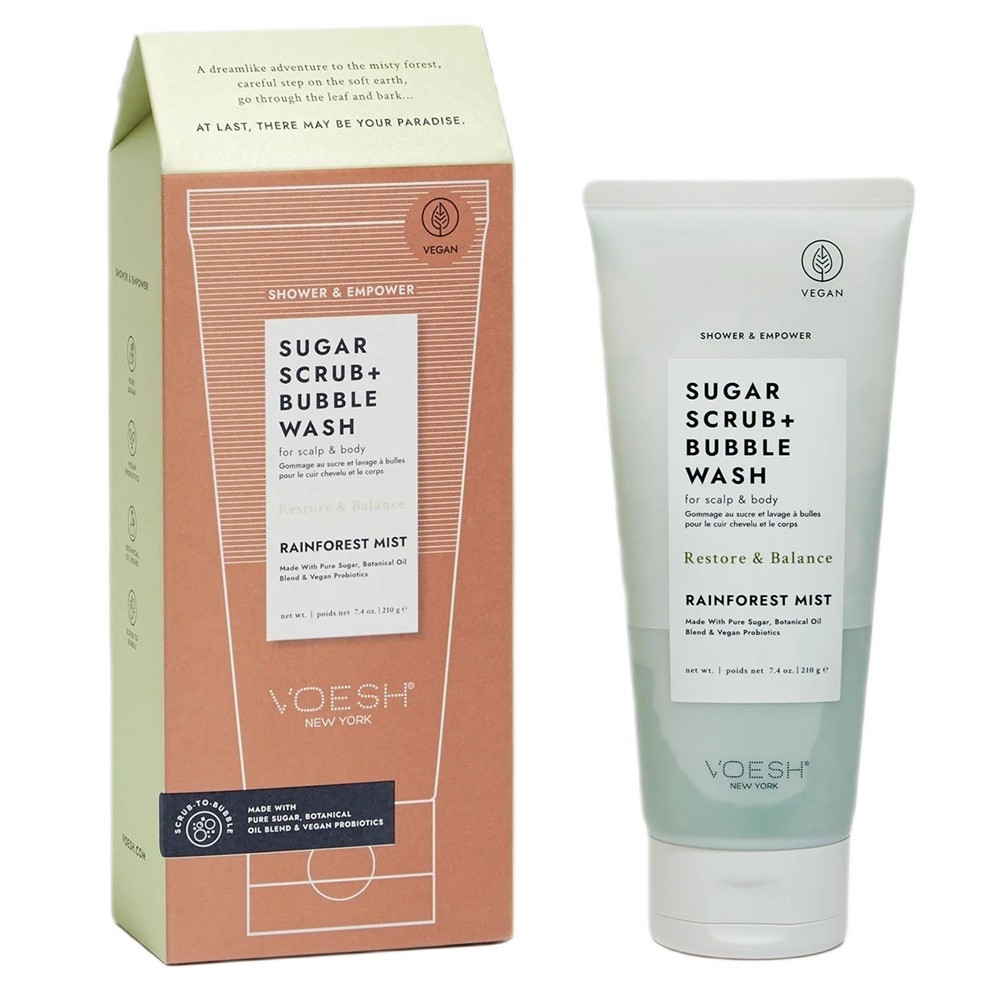 Sugar Scrub + Bubble Wash Cukrowy Peeling Myjący Do Ciała I Skóry Głowy Rainforest Mist