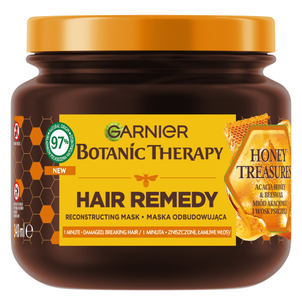 Botanic Therapy Honey Treasures Regeneračná Maska Na Poškodené A Lámavé Vlasy 340 Ml