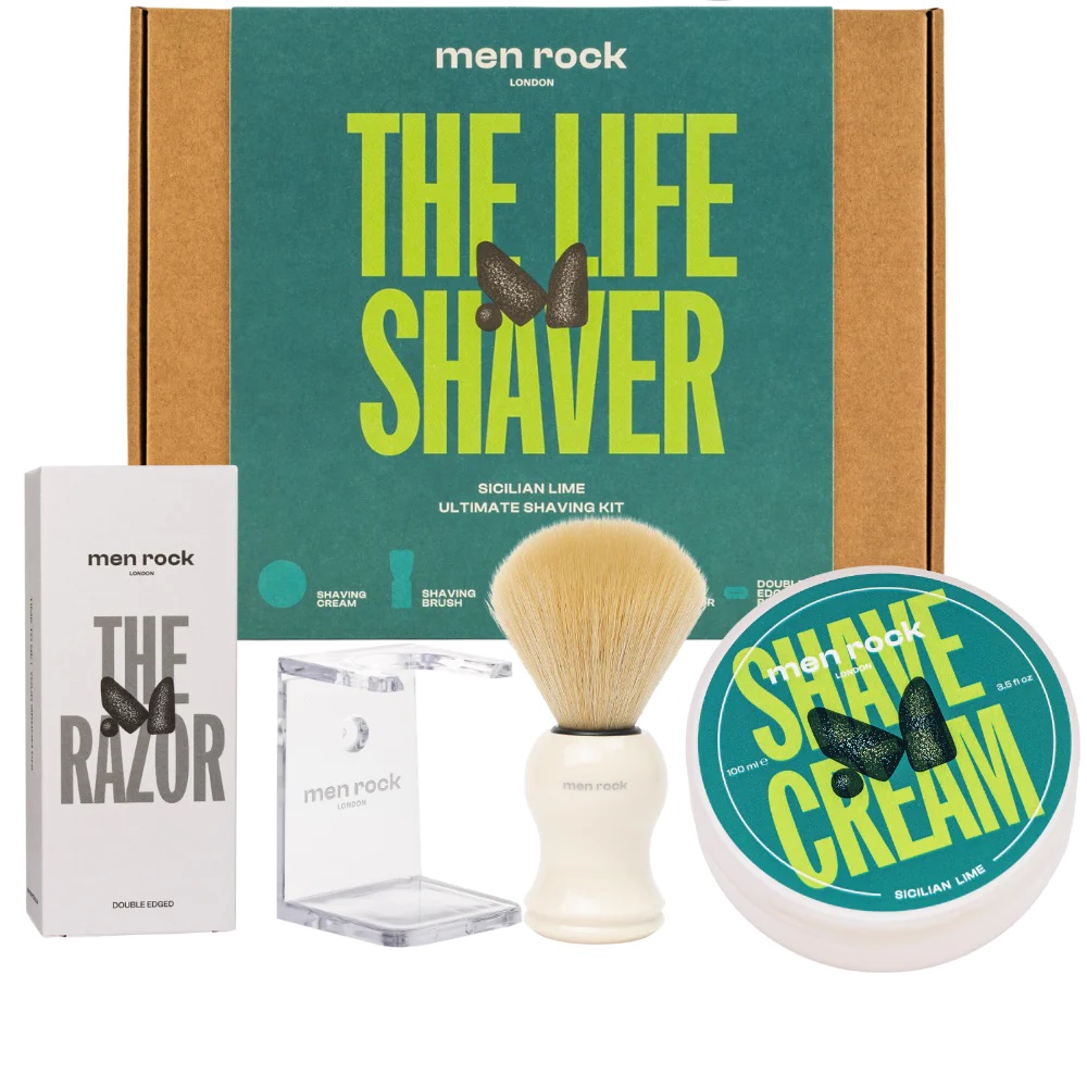 The Life Shaver Sicilian Lime Sada Krém Na Holenie 100 Ml + šTetka Na Holenie + Stojan Na šTetku + Holiaci Strojček + žIletky