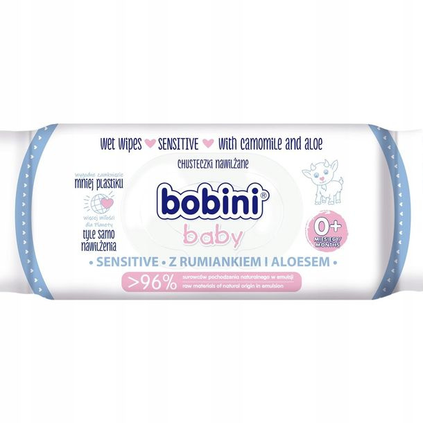 Bobini, Bobini Detské vlhčené obrúsky pre dojčatá a deti Sensitive 60ks