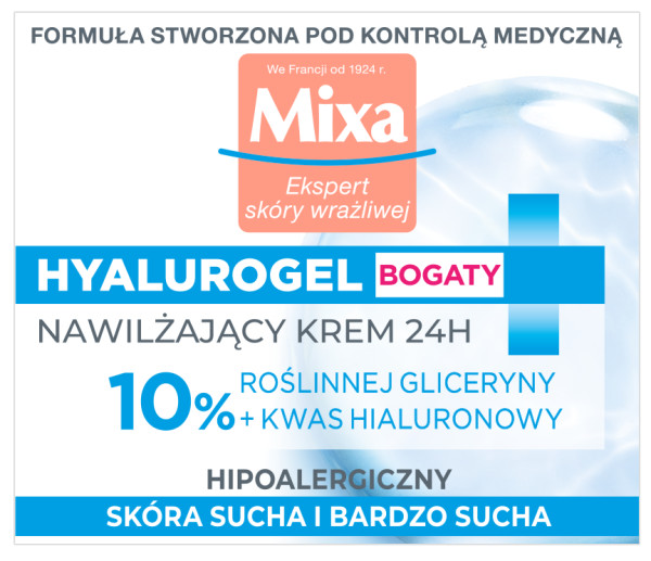 MIXA, Hyalurogel bohatý intenzívny hydratačný krém 50ml