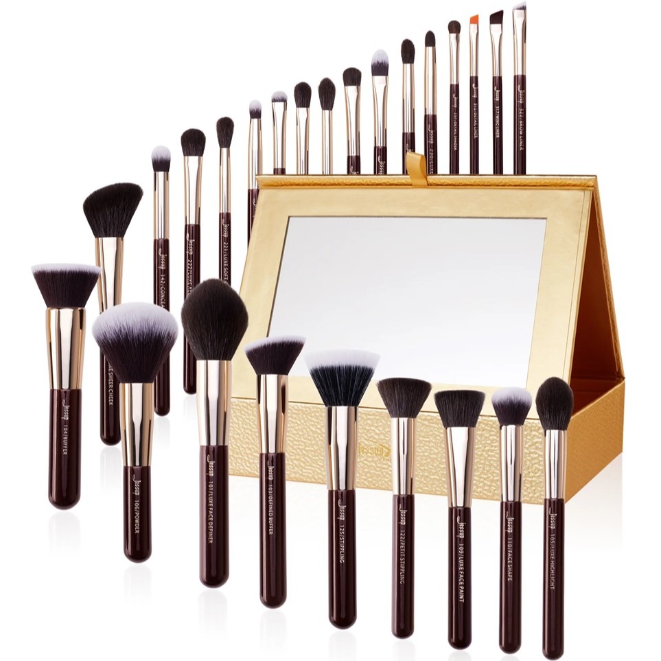 JESSUP, Zinfandel Makeup Tool sada štětců na líčení T285 25ks. + kazeta
