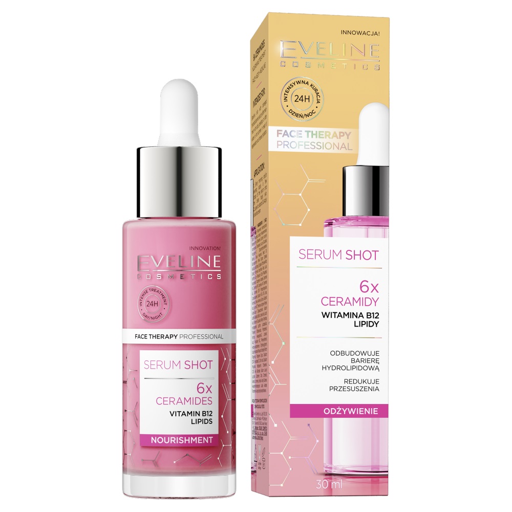 Eveline Cosmetics Serum Shot 6x Ceramides intenzívne hydratačné sérum s ceramidmi 30 ml