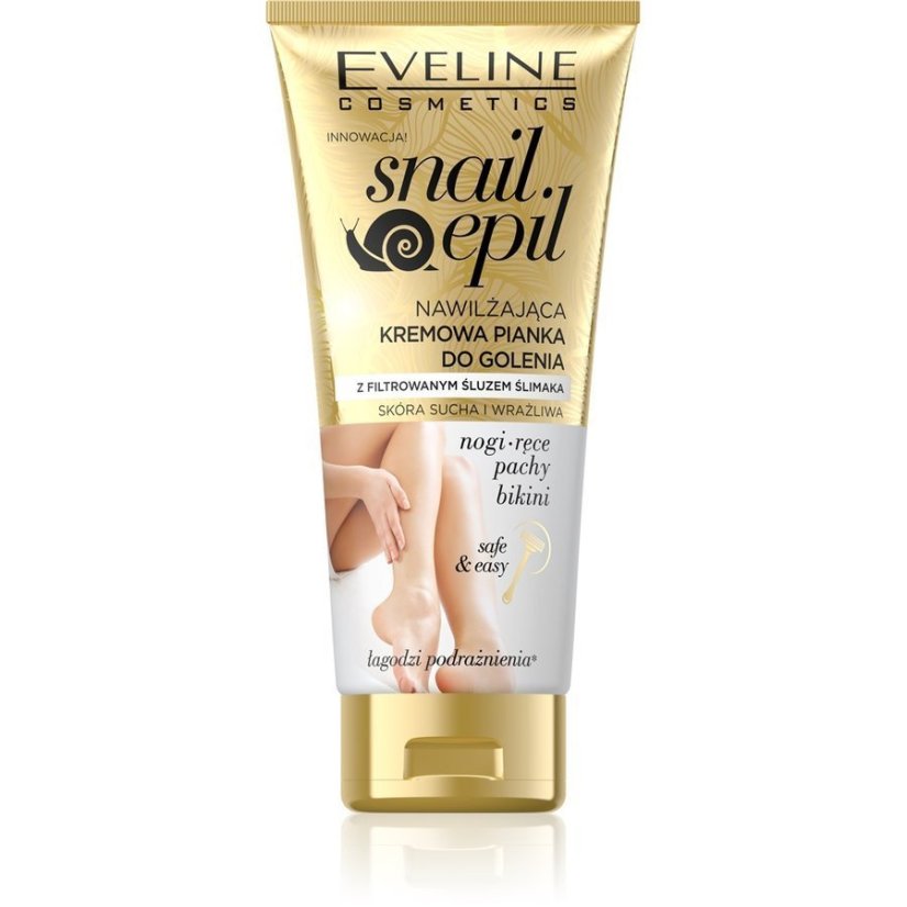 Eveline Cosmetics, Snail Epil hydratačná krémová depilačná pena so slimačím hlienom na suchú a citlivú pokožku 175ml