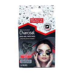 Beauty Formulas, Charcoal Eye Gel Patches żelowe płatki pod oczy z aktywnym węglem 6 par