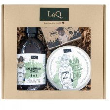 LaQ, Wild from the Forest set sprchový gél 300ml + umývací peeling 200ml + mydlo 85g