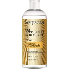 Perfecta, 24K Gold &amp; Rose Oil luxusní hydratační micelární voda 400 ml
