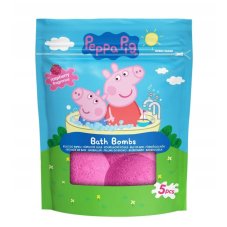 Peppa Pig Bath Bombs & Tabs Šumivé koupelové kuličky Malina 5x50 g