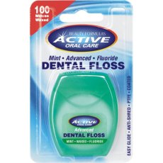 Active Oral Care, Dental Floss nić dentystyczna woskowana z fluorem Mint 100 metrów