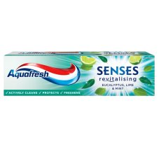Aquafresh Senses Revitalizačná zubná pasta Eukalyptus Lime & Mint s fluoridom 75 ml