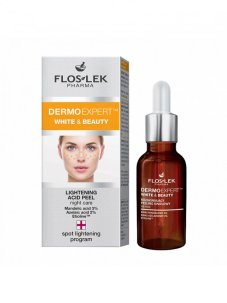 Floslek, Dermo Expert White & Beauty rozjasňujúci nočný kyslý peeling 30 ml